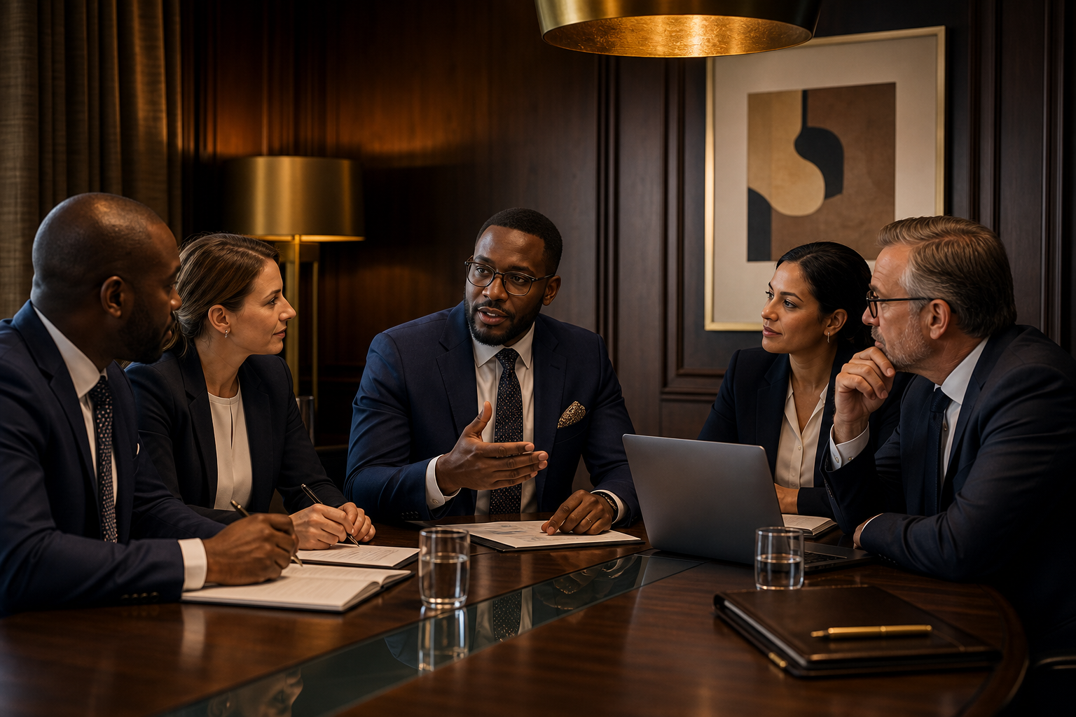 Veridian Capital Partners executive team in a boardroom meeting